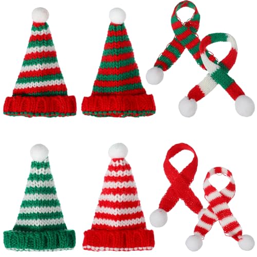 Mini Knit Hats and Scarves Set - Festive Christmas DIY Craft Accessories