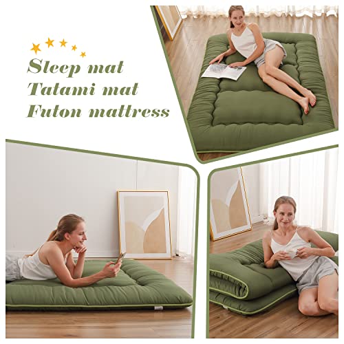 Japanese Floor Futon Mattress - Portable Roll-Up Tatami Sleeping Mat