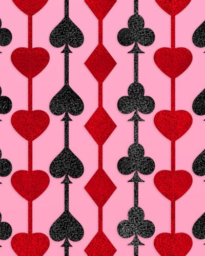 Casino Theme Foil Fringe Curtains - 2 Pack Red & Black Party Backdrop