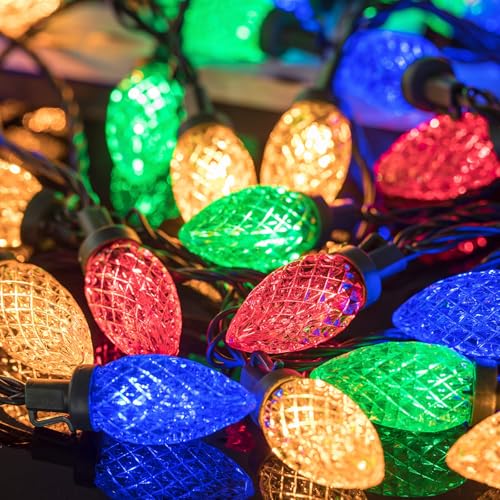 AWQ 200LED 146.9 ft Multicolor C9 Christmas Lights String Lights – 8 Modes, Timer, Extendable (Multicolor) 200LED