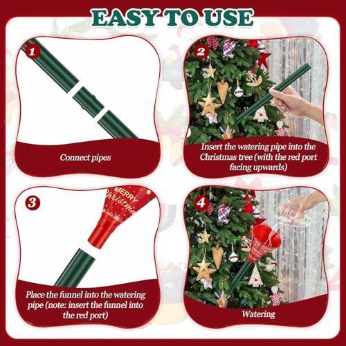 Long Christmas Tree Watering Funnel - 75-Inch Adjustable Tree Waterer (2 Pack)