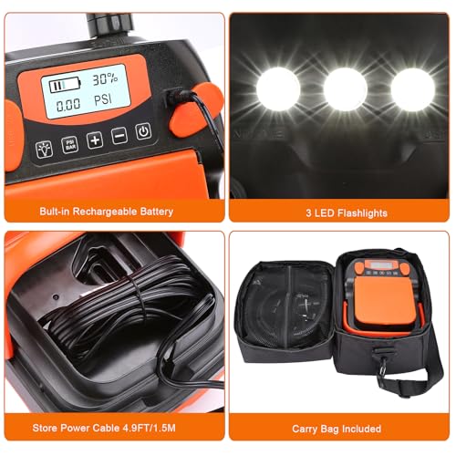 Portable Electric Air Pump 12V 16PSI for SUP & Inflatable Boats