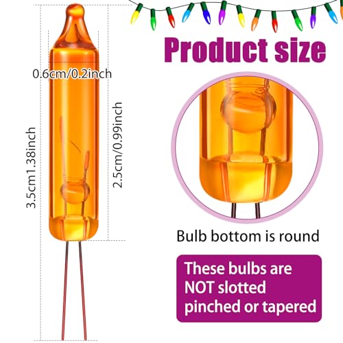 Mudder Colorful Christmas Light Bulbs 2.5V Replacement Mini Incandescent Bulbs