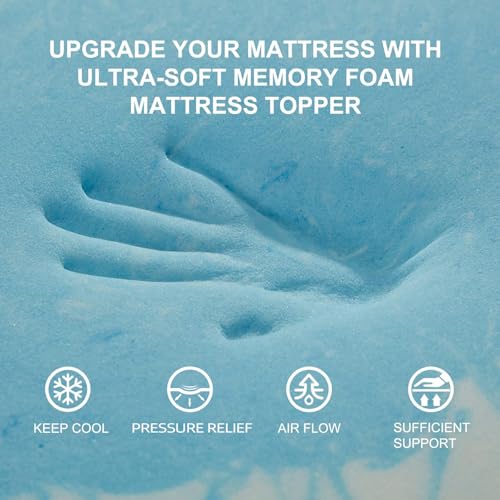 SINWEEK 2-Inch Gel Memory Foam Mattress Topper, Twin XL Dorm Bed Pad