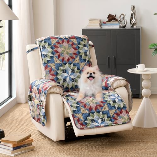 Quilted Patchwork Recliner Chair Cover | Pet Friendly & Washable