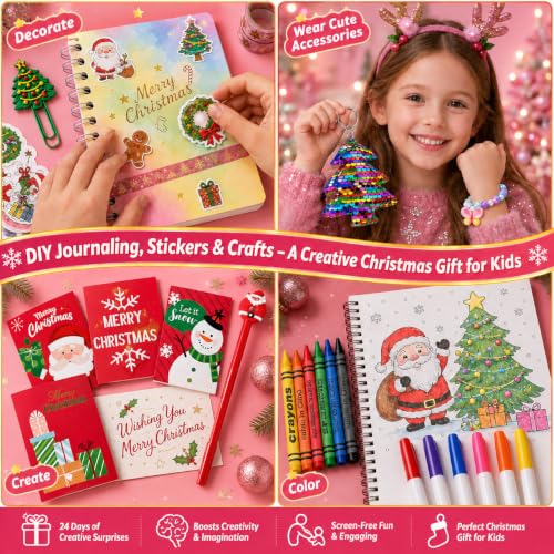 Advent Calendar 2026 for Girls - 24 Day DIY Journal & Stationery Kit Set