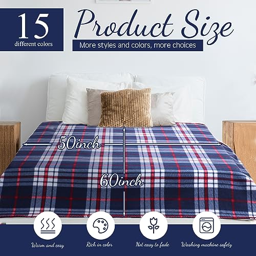 Newwiee 15Pcs Buffalo Plaid Christmas Throw Blankets 50 x 60 in Soft Plush
