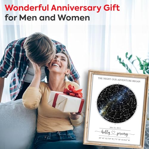 Custom Star Map Art Print Personalized Night Sky Wedding Anniversary Gift