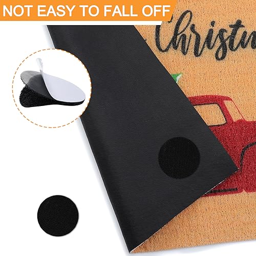 Christmas Door Mat Set with Plaid Rug - 2 Pieces, Holiday Welcome Mats