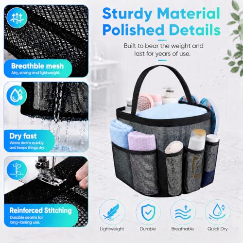 Mesh Shower Caddy Portable 9 Pockets - Large Capacity Hanging Toiletry Bag