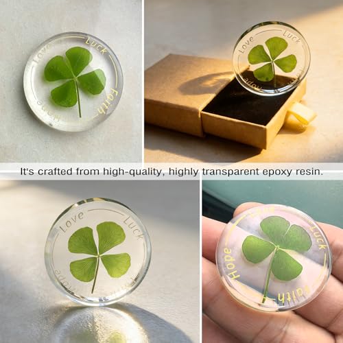 Real Preserved Four-Leaf Clover Lucky Charm Gift Token