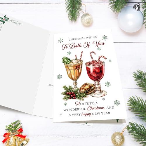 Chenive Christmas Card for Couples - Christmas Wishes to Both of You, Holiday Greeting Card