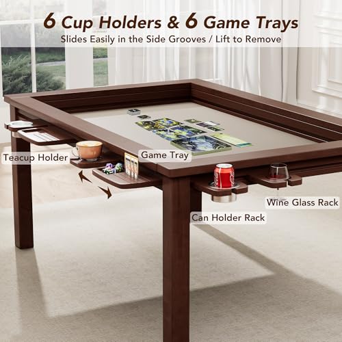 Convertible Multi-Game Table for 4-6 Players with Removable Top & Storage