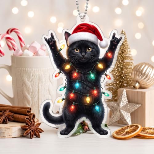 Cat Ornament 3.94 in for Christmas Tree Decor - Lightweight Pet-Themed Holiday Ornament