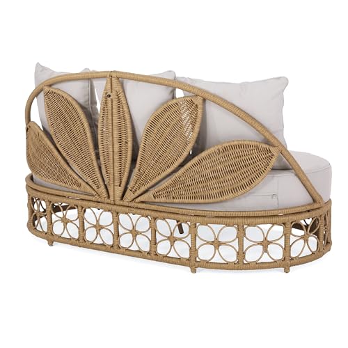 Boho Outdoor Wicker Daybed with Cushions for Patio & Garden