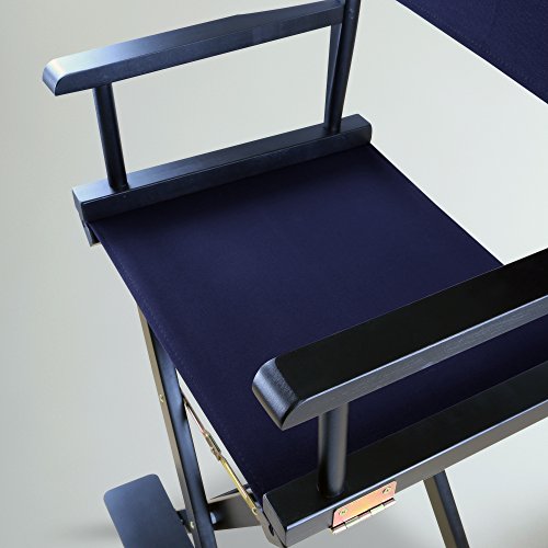 30-Inch Foldable Director's Chair - Solid Wood Bar Height Seating, Navy
