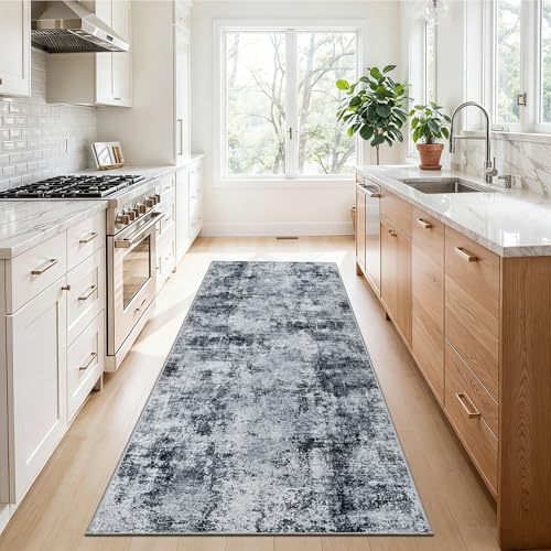 2x5 Washable Runner Rug, Non-Slip Low Pile Carpet for Hallway and Kitchen