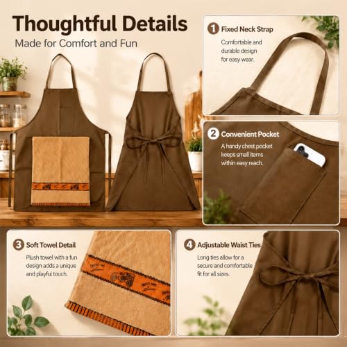 Funny Prank Apron for Men - Hidden Surprise Gag Gift for BBQ and Cooking