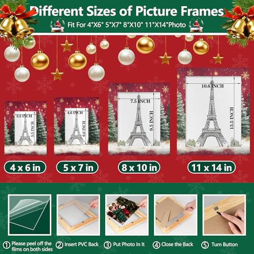Cmizedevise Red 8x10 Christmas Tree Picture Frame – Wall & Tabletop Holiday Decor