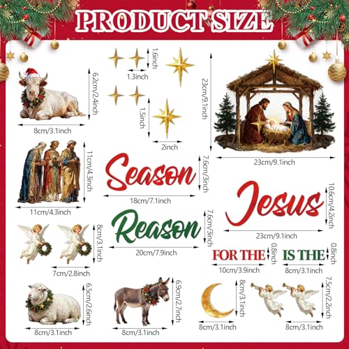 Jesus is the Reason for the Season Christmas Dishwasher Magnets | Nativity Refrigerator Decor (20-Piece)
