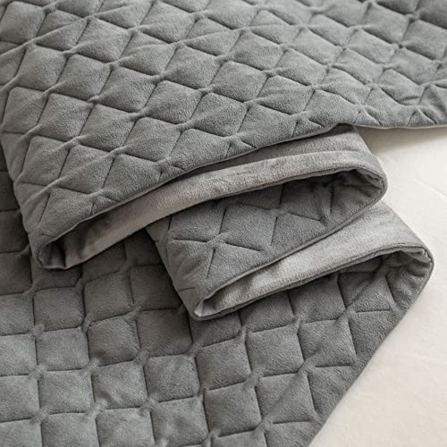 Gray Velvet Bed Runner for Queen Bed - Modern Foot of Bed Scarf 45x210cm