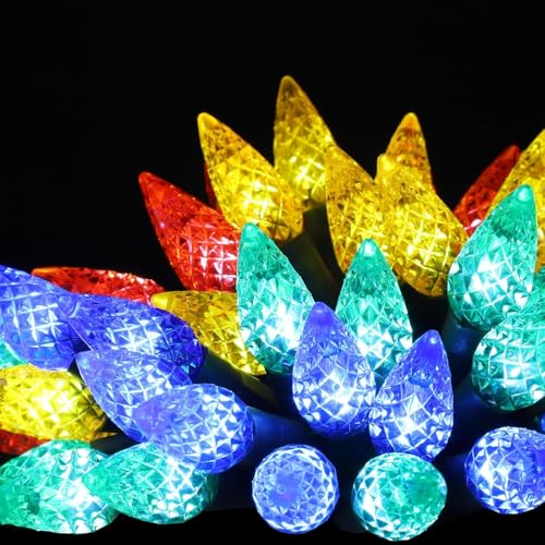 50 LED Solar Strawberry Christmas String Lights, IP65 Waterproof - 1 Pack