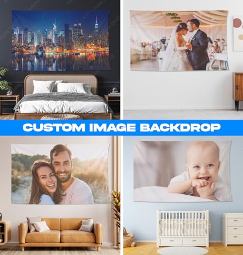 Custom Photo Tapestry Wall Hanging - Personalized Backdrop (50x60 in)