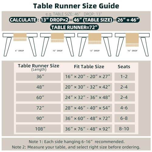 FEXIA Boho Table Runner 12x108 Brown with Tassels - Rustic Fall Home Decor