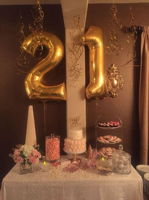 Gold Number 4 Balloon - 40 Inch Giant Foil Balloon for 4th Birthday Party Decorations