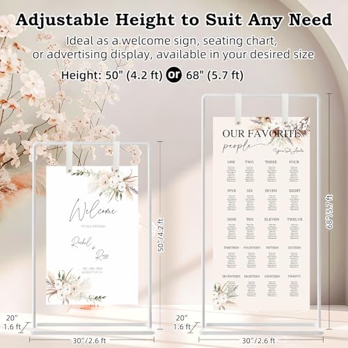 Adjustable Wedding Sign Holder Stand with Leather Hanging Straps
