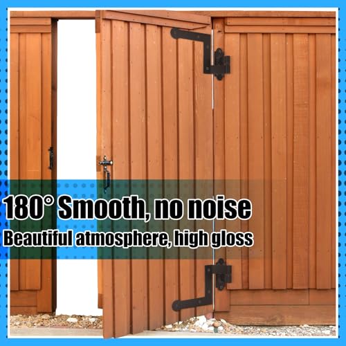 4 Pairs Heavy Duty Wrought Iron Shutter Hinges - Black Powder Coated