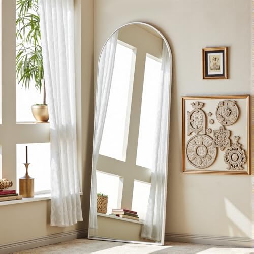 Arched Full Length Floor Mirror, 56" x 20" Aluminum Frame Standing Mirror