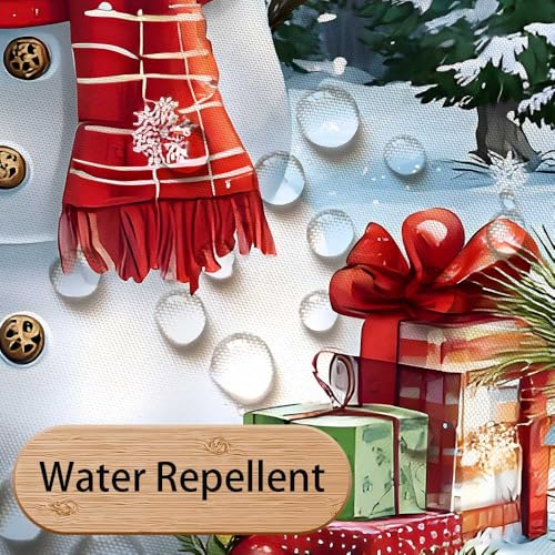 MDDGKH Christmas Snowman Shower Curtain 71x71 Inch Red Xmas Forest Scene Waterproof Bathroom Decor