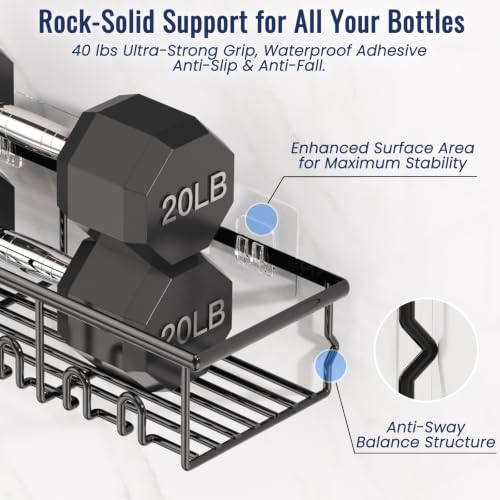 8-Pack Adhesive Shower Caddy Organizer Rustproof Stainless Steel