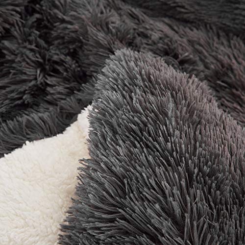 King Size Luxury Faux Fur Comforter Set - 3 Piece Soft Bedding