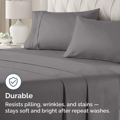 King Standard Pillow Cases - Soft Hotel Quality Covers | Comfy, Fade-Free, Wrinkle Resistant - Dark Grey - Set of 2