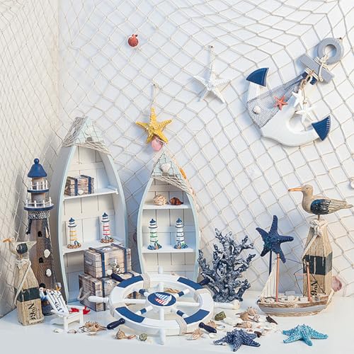 2 Pack Nautical Decorative Fishing Net, 80 x 40 Inch Ocean Party Decor