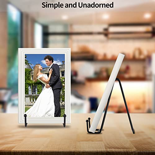 6-Inch Metal Plate Display Stands, Black Iron Easel Holder - 5 Pack