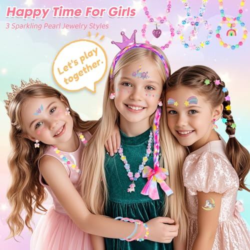 Unicorn Jewelry Set for Girls with Storage Box - 45-Piece Dress Up Accessory