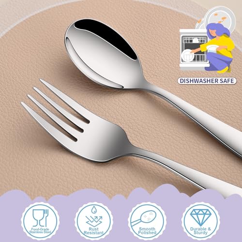 Toddler Eating Utensils Set 12-Piece Stainless Steel Forks and Spoons