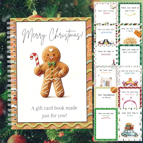 Semyifu S10 Christmas Gift Card Book — Surprises on Every Page, DIY Spiral-Bound Greeting Card Holder