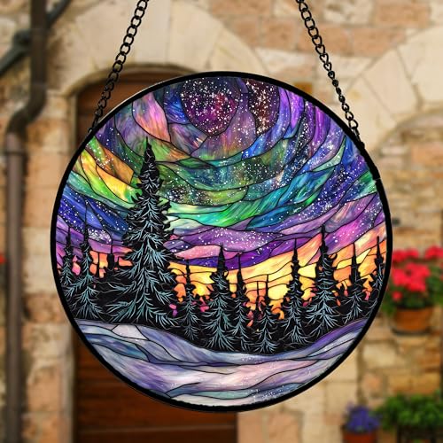 Van Gogh Night Scene Stained Glass Window Hanging Suncatcher Gifts