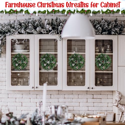 Daifunli 8-Pack 12-Inch Christmas Pine Wreaths for Door & Window Decor