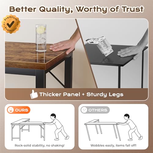 63-Inch L-Shaped Computer Desk with Built-in Power Outlets and USB Ports