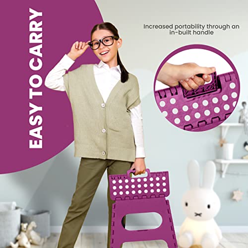 Foldable Step Stool - 11-Inch Anti-Skid Foot Stool, Supports 300 lbs