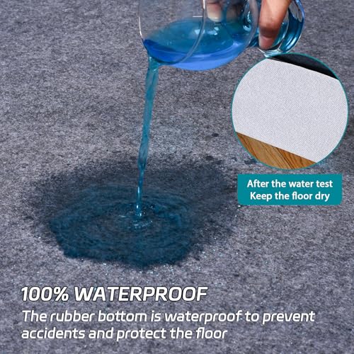 6ft Round Waterproof Non-Slip Rug Pad, 1/4 Inch Thick Felt Floor Protector