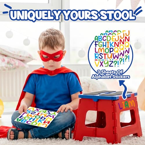 9-Inch Folding Step Stool for Kids - Heavy Duty 400lb Capacity Collapsible