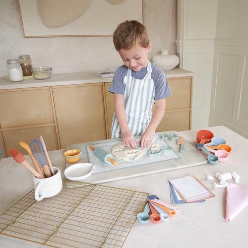 Kids Baking Set 43-Piece Real Cooking Utensils with Silicone and Wood