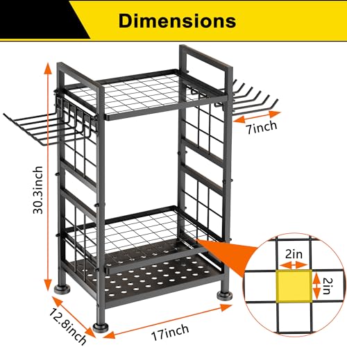 3 Tier Garden Tool Organizer Heavy Duty Metal Yard Storage Rack