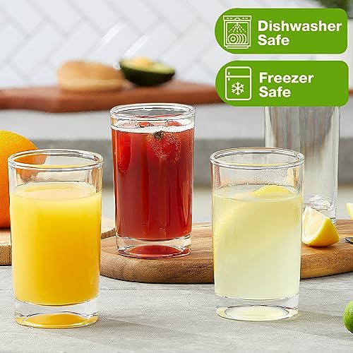 Small Juice Glasses Set - 5.5 Ounce Heavy Base Glass Tumblers (Set of 6)